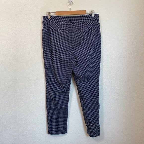 Chico's Brigitte Pull-On Slim Ankle Pants Navy White Plaid Check 12 - Picture 5 of 8